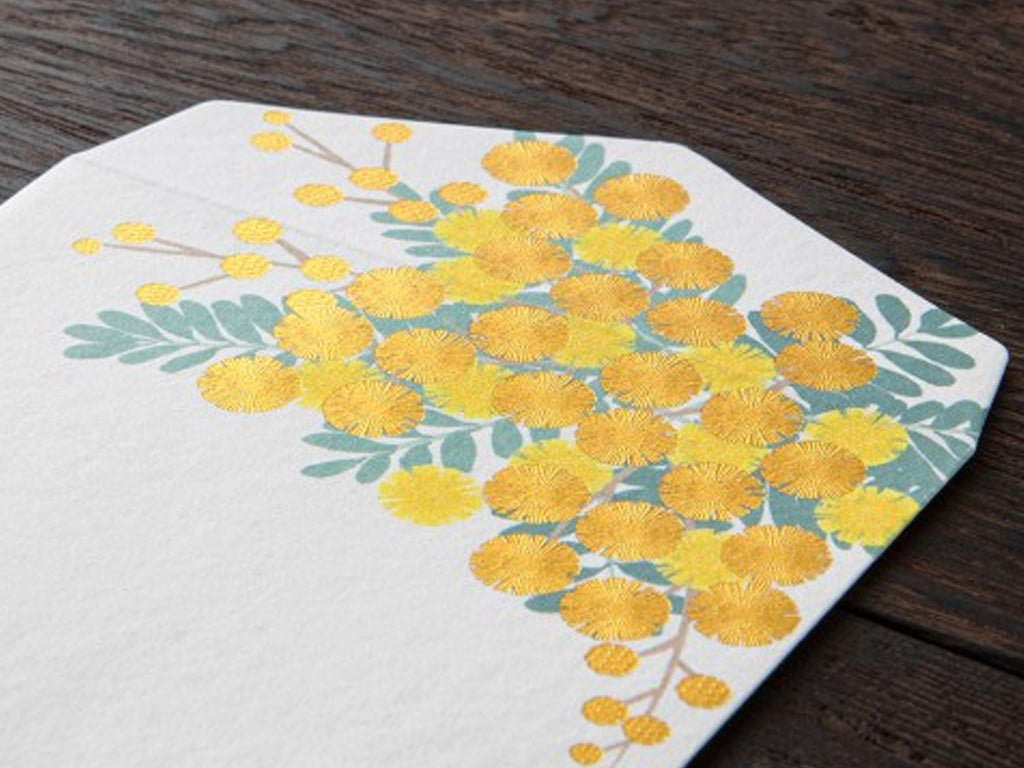 Midori Seasonal Envelopes - 160 Foil Stamping Mimosa