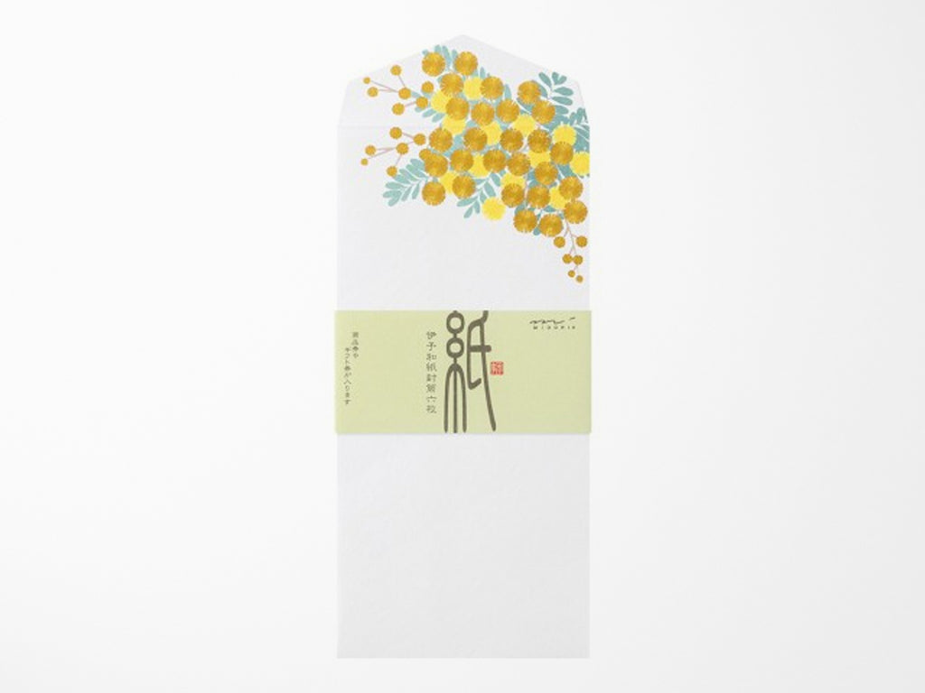 Midori Seasonal Envelopes - 160 Foil Stamping Mimosa