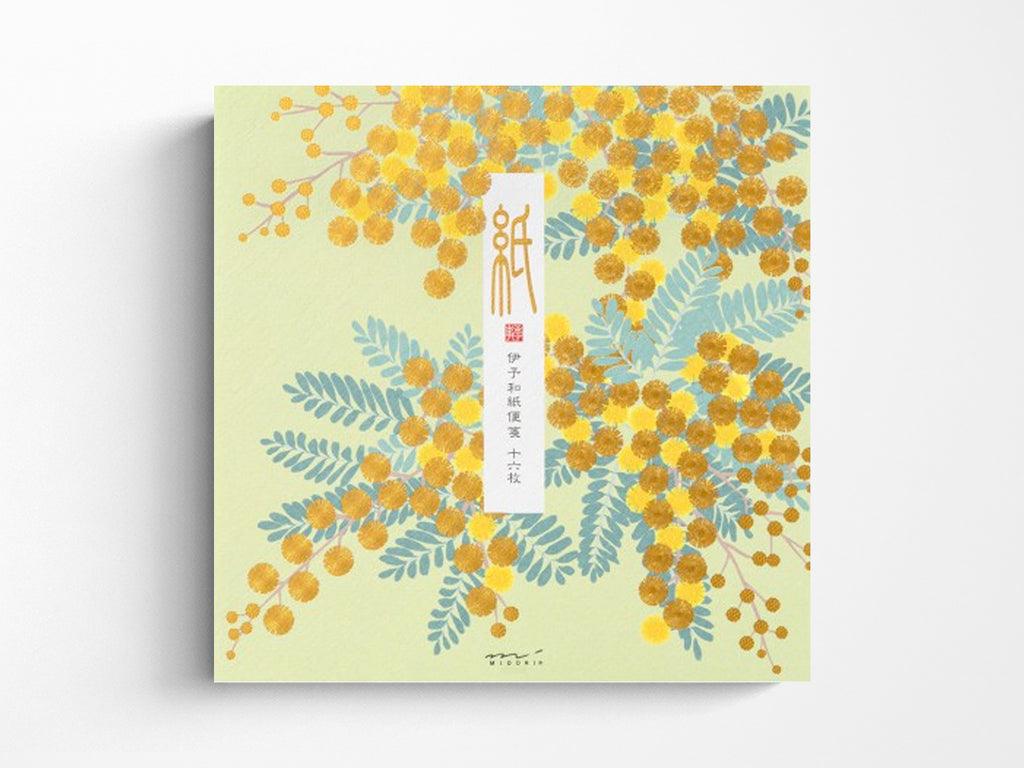 Midori Seasonal Letter Pad - 159 Foil Stamping Mimosa