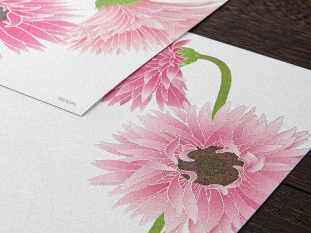 Midori Seasonal Letter Pad - 163 Gerbera Daisy