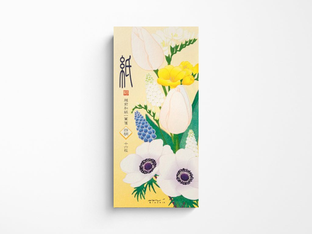 Midori Seasonal Memo Letter Pad - 581 Spring Flowers Four Designs