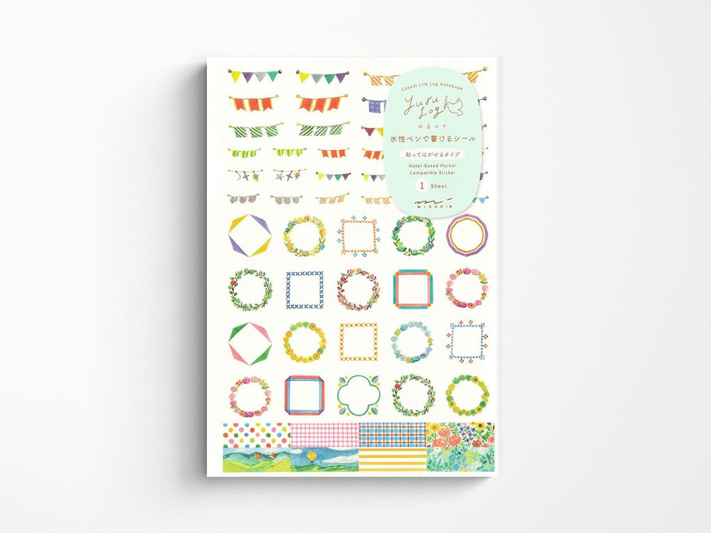 Midori Yuru Log Sticker Sheet - Decoration