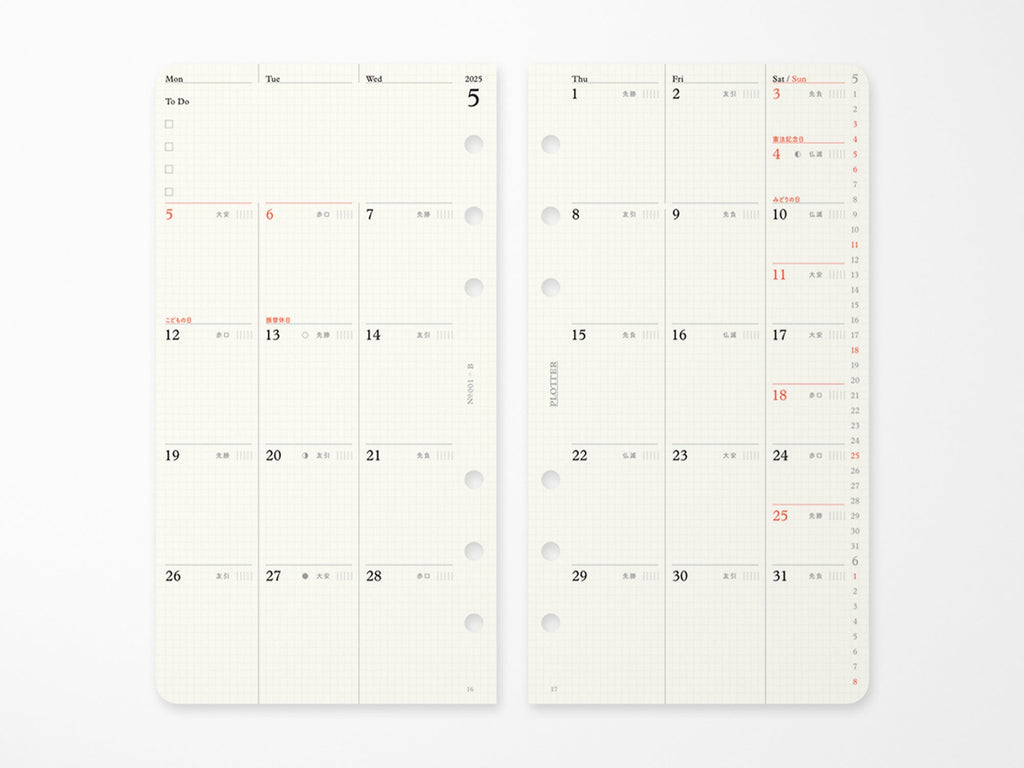 PLOTTER Refill Monthly Schedule 2025 - Bible Size