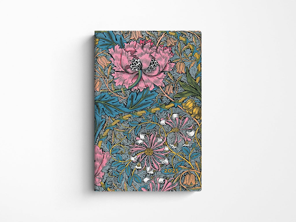 Paperblanks 2025 Daily Planner MINI | William Morris Pink Honeysuckle