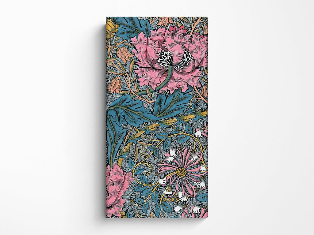 Paperblanks 2025 Weekly Planner SLIM | William Morris Pink Honeysuckle