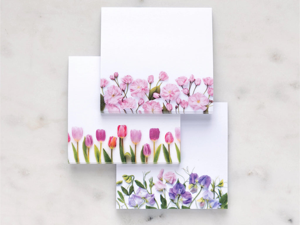 Pastel Flowers Sticky Notes Set