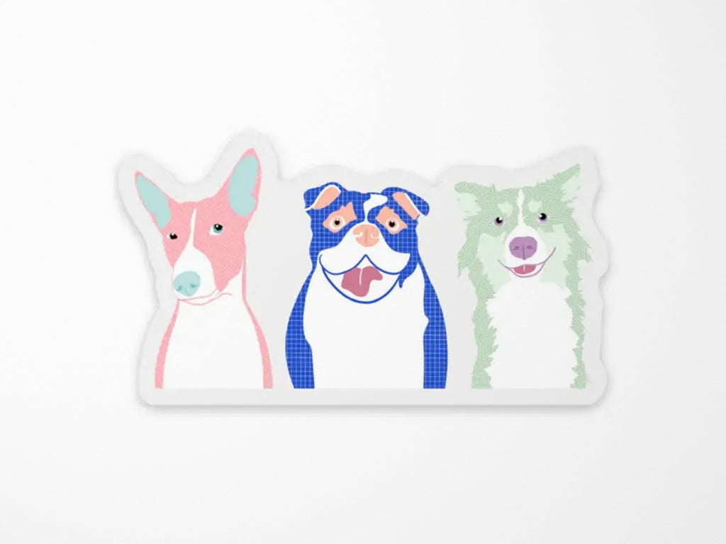 Patterned Pups Vinyl Sticker