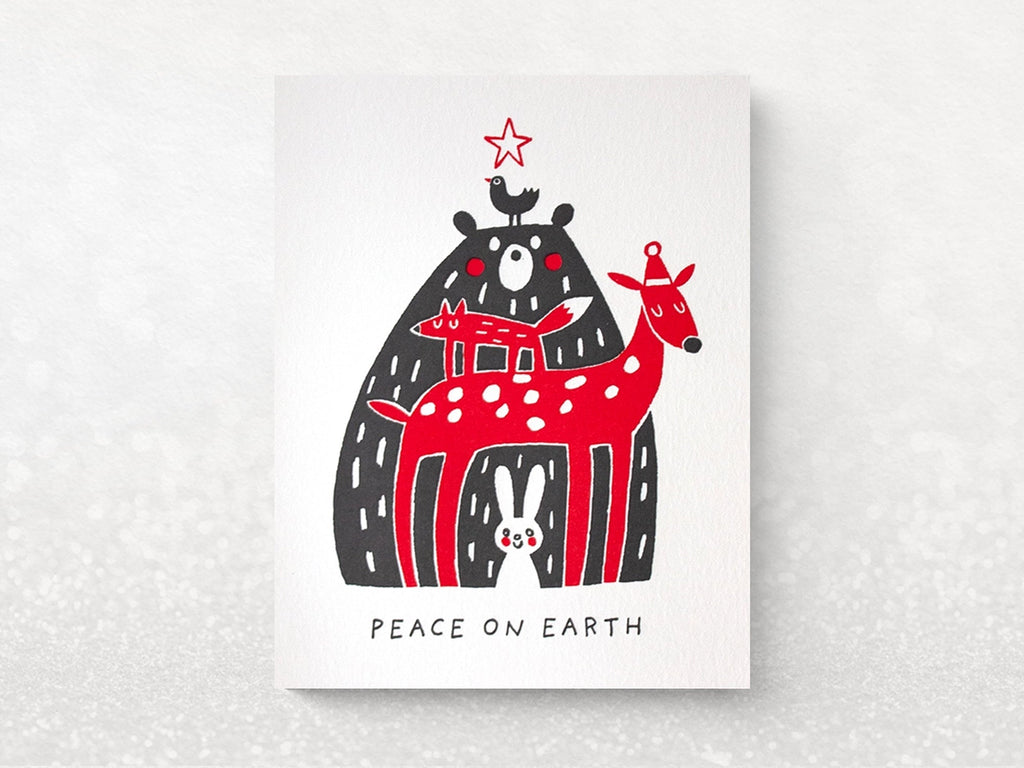 Peace On Earth Animals Holiday Greeting Cards - Set of 8