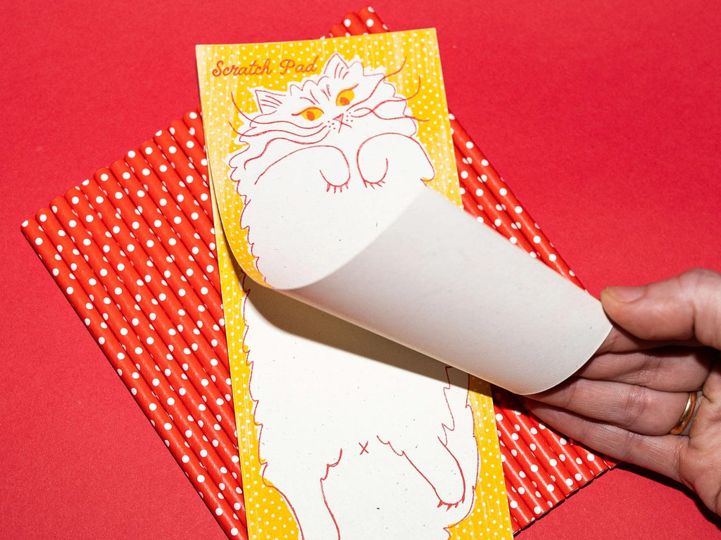 Scratch Pad Cat Risograph Notepad