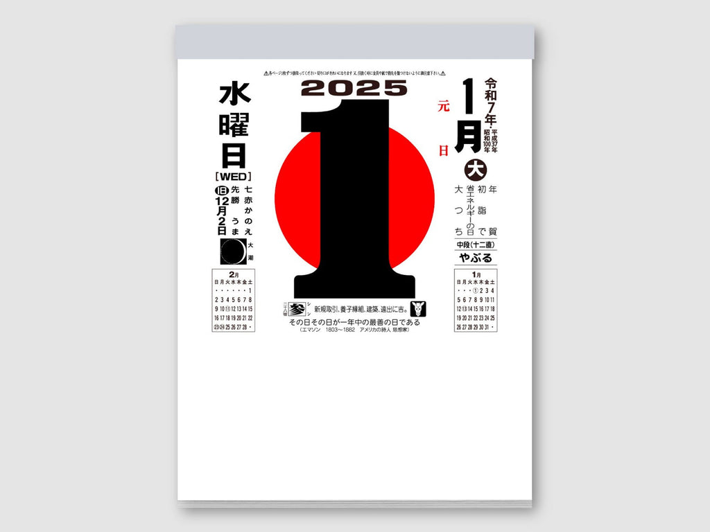 Shin Nippon Daily Tear Off Wall Calendar 2025