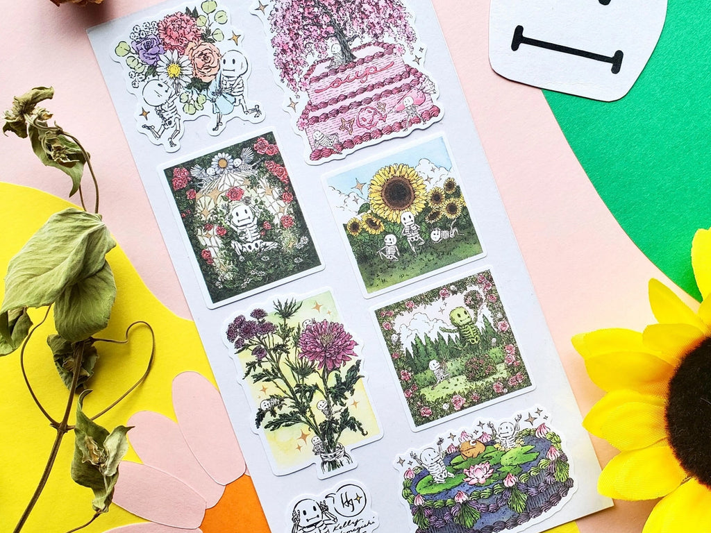 Skeleton Garden Sticker Sheet