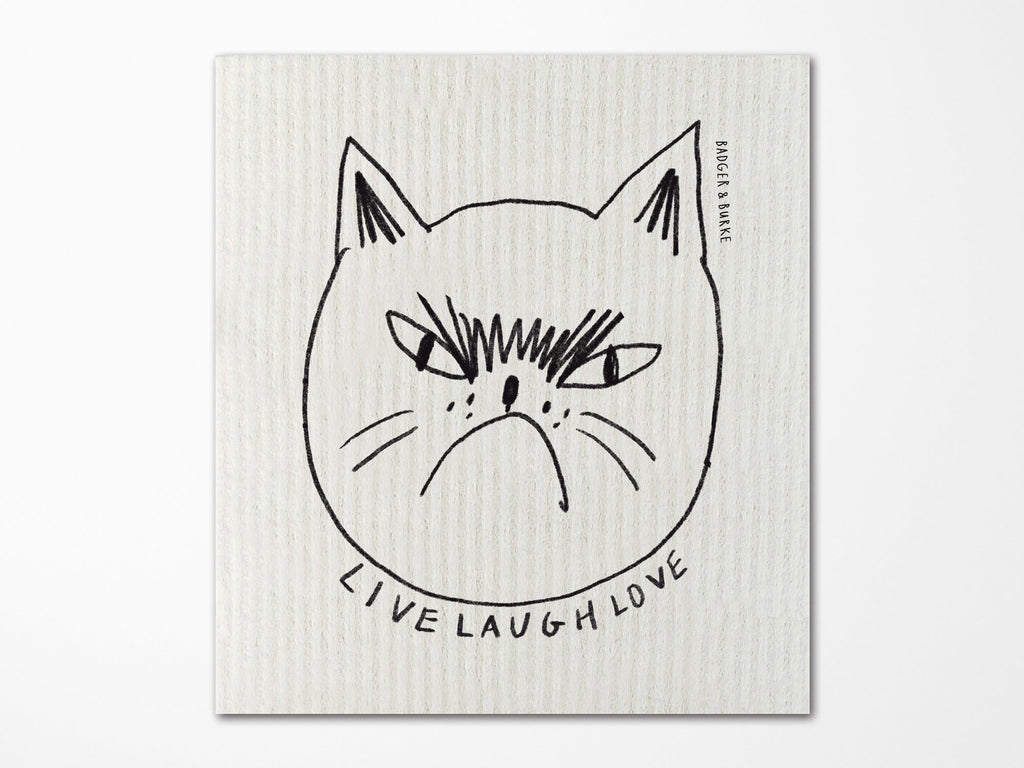 Snitty Kitty Live Laugh Love Sponge Cloth