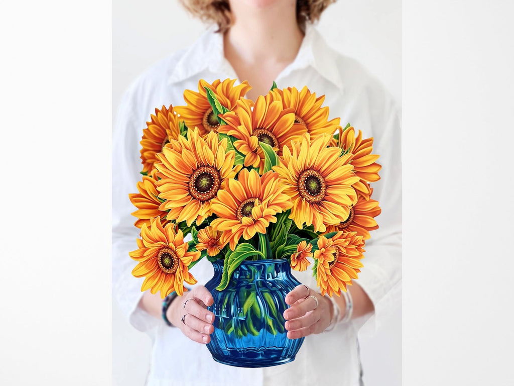 Sunflower Pop Up Greeting Bouquet - New Vase