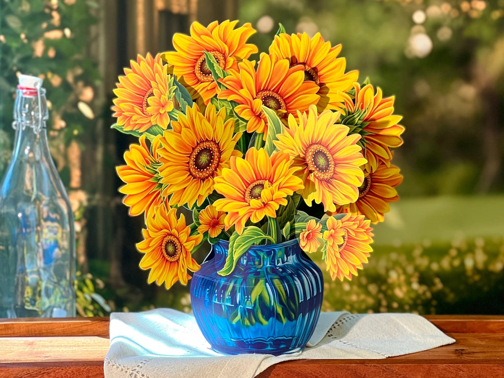 Sunflower Pop Up Greeting Bouquet - New Vase