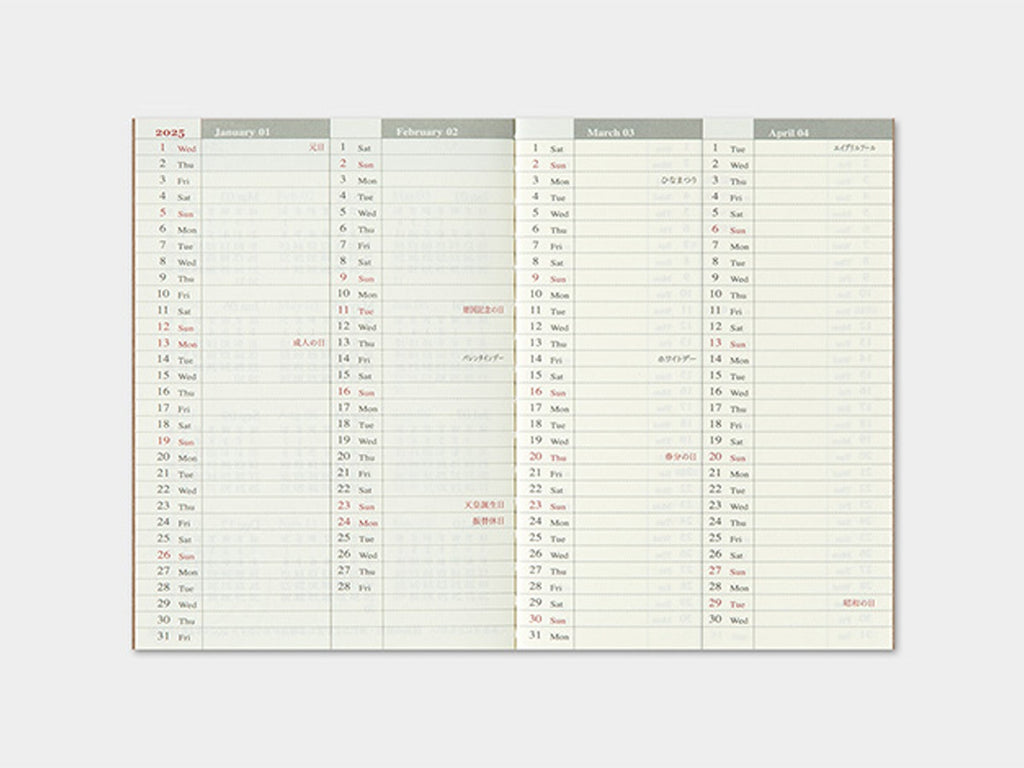 TRAVELER'S Notebook 2025 Weekly - Passport Size