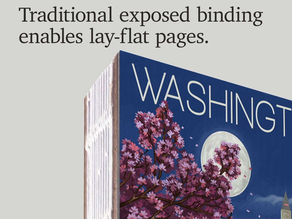 Washington DC Night Scene Lay Flat Notebook