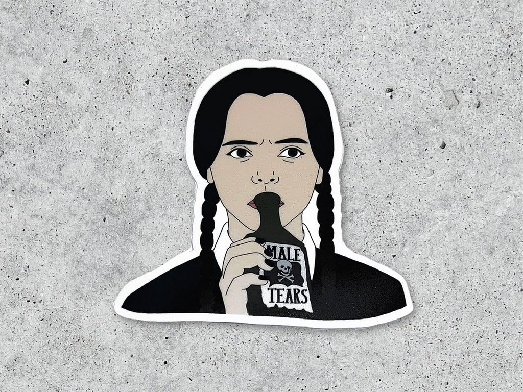 Wednesday Adams Male Tears Vinyl Sticker