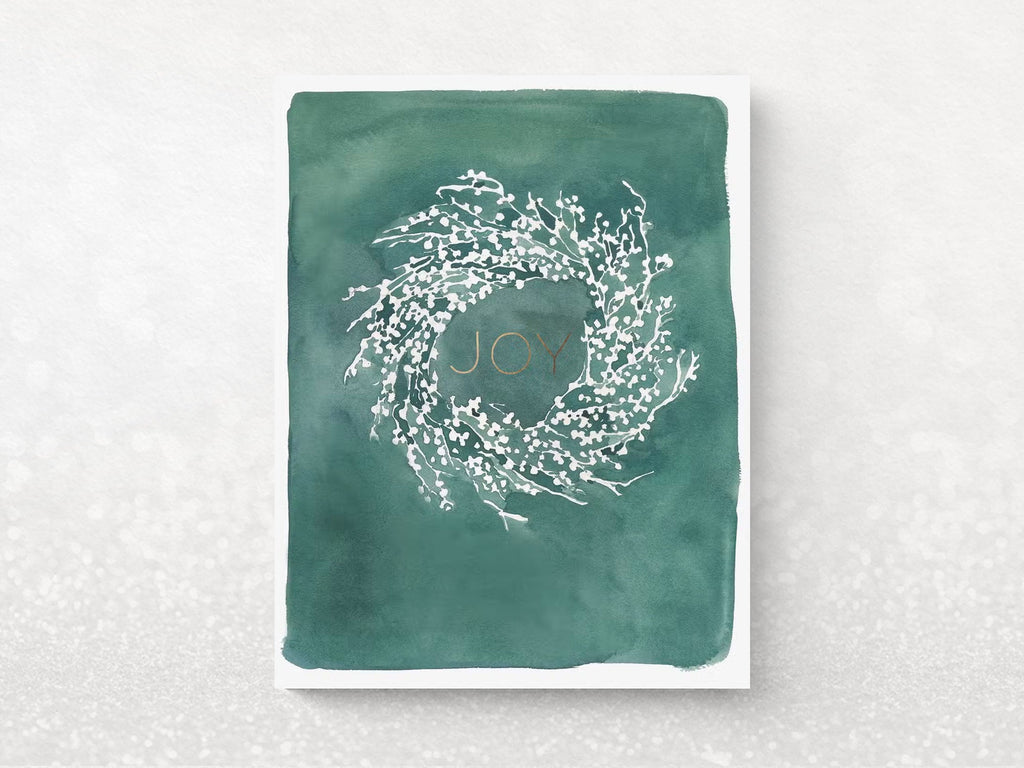 White Berry Wreath Holiday Cards - Set of 6