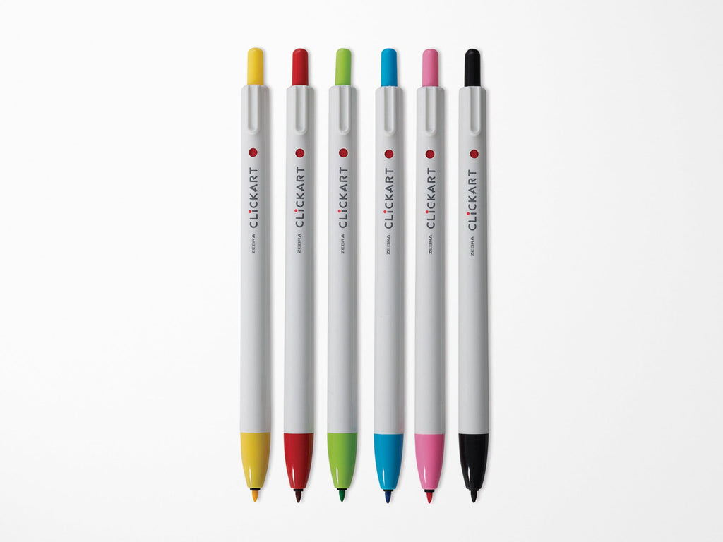 Zebra ClickArt Retractable Marker Pens Set of 6 - Standard