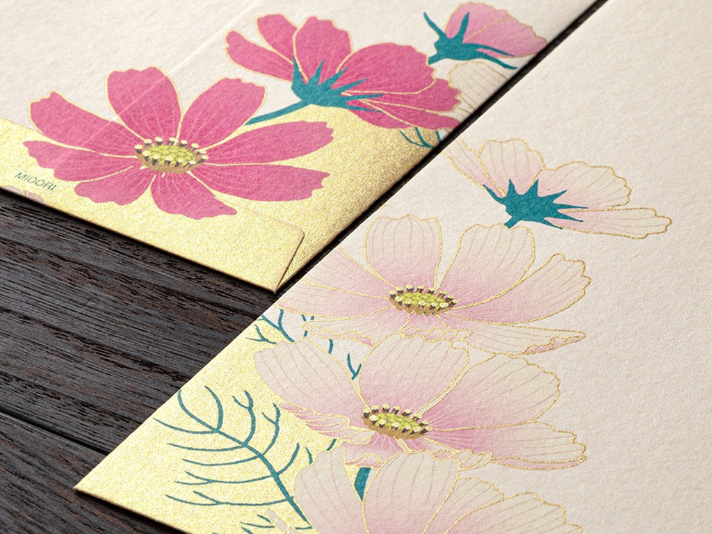 Midori Seasonal Autumn Cosmos Envelopes