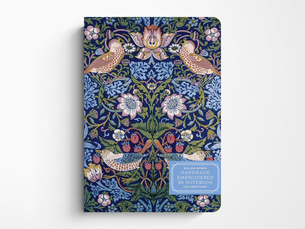 William Morris Strawberry Thief Embroidered Notebook