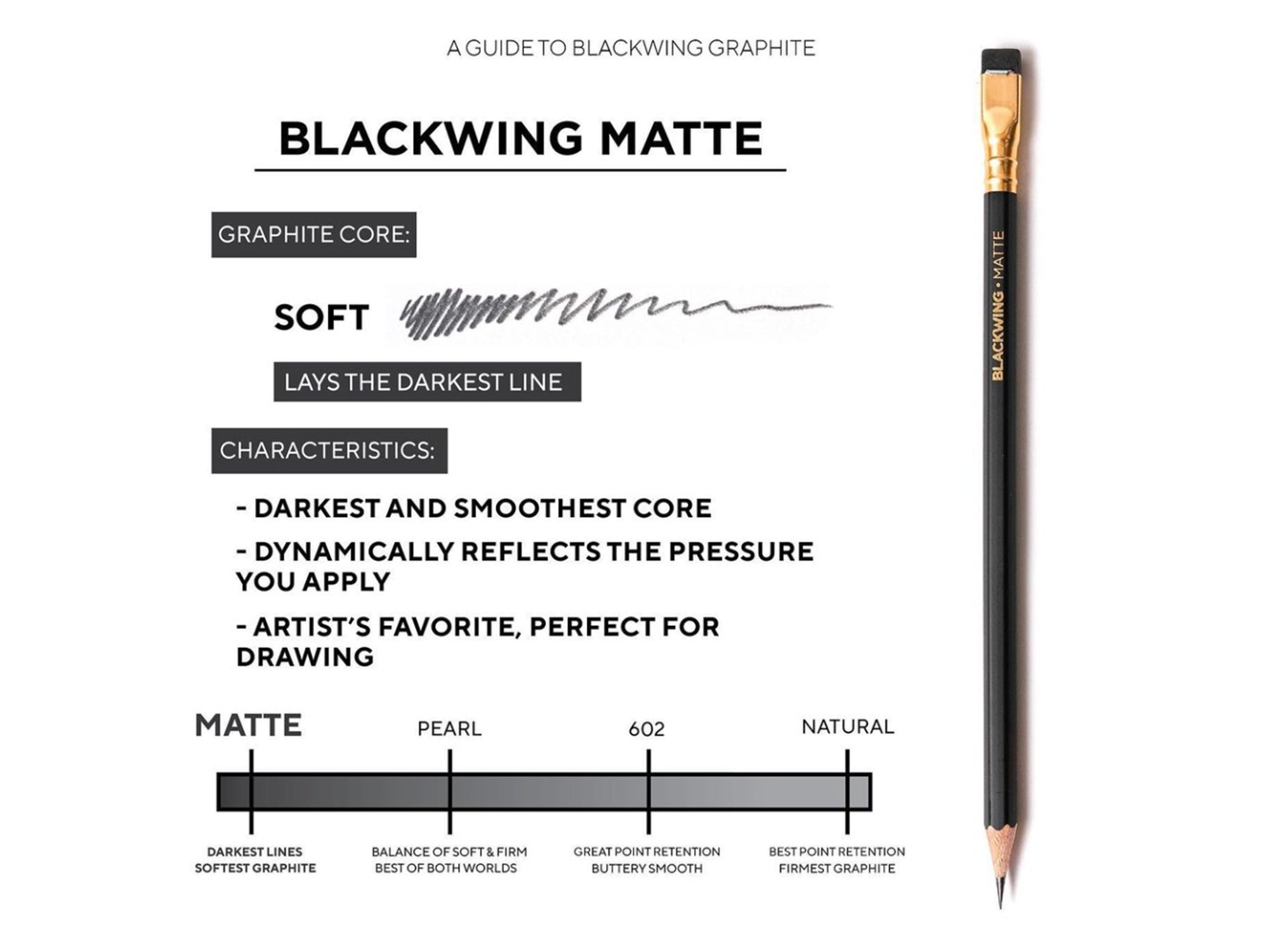 Set of 4 Blackwing (Palomino) Matte Pencils (Soft)