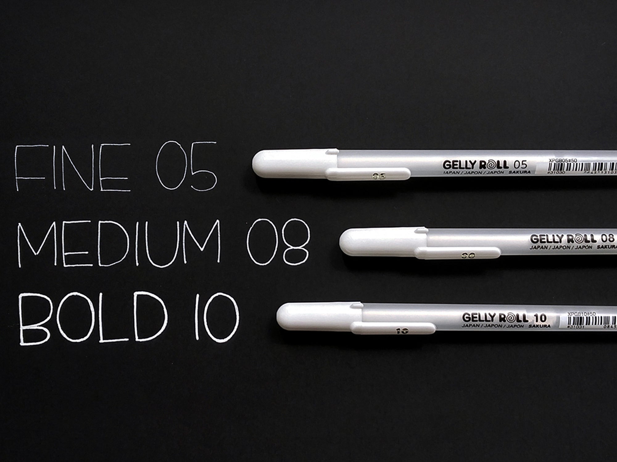 3 Colors Gel Pen Set - White, Gold and Silver 0.8 mm Nibs Gel Ink Pens,  Rollerball Pens for Black Paper Drawing, Sketching