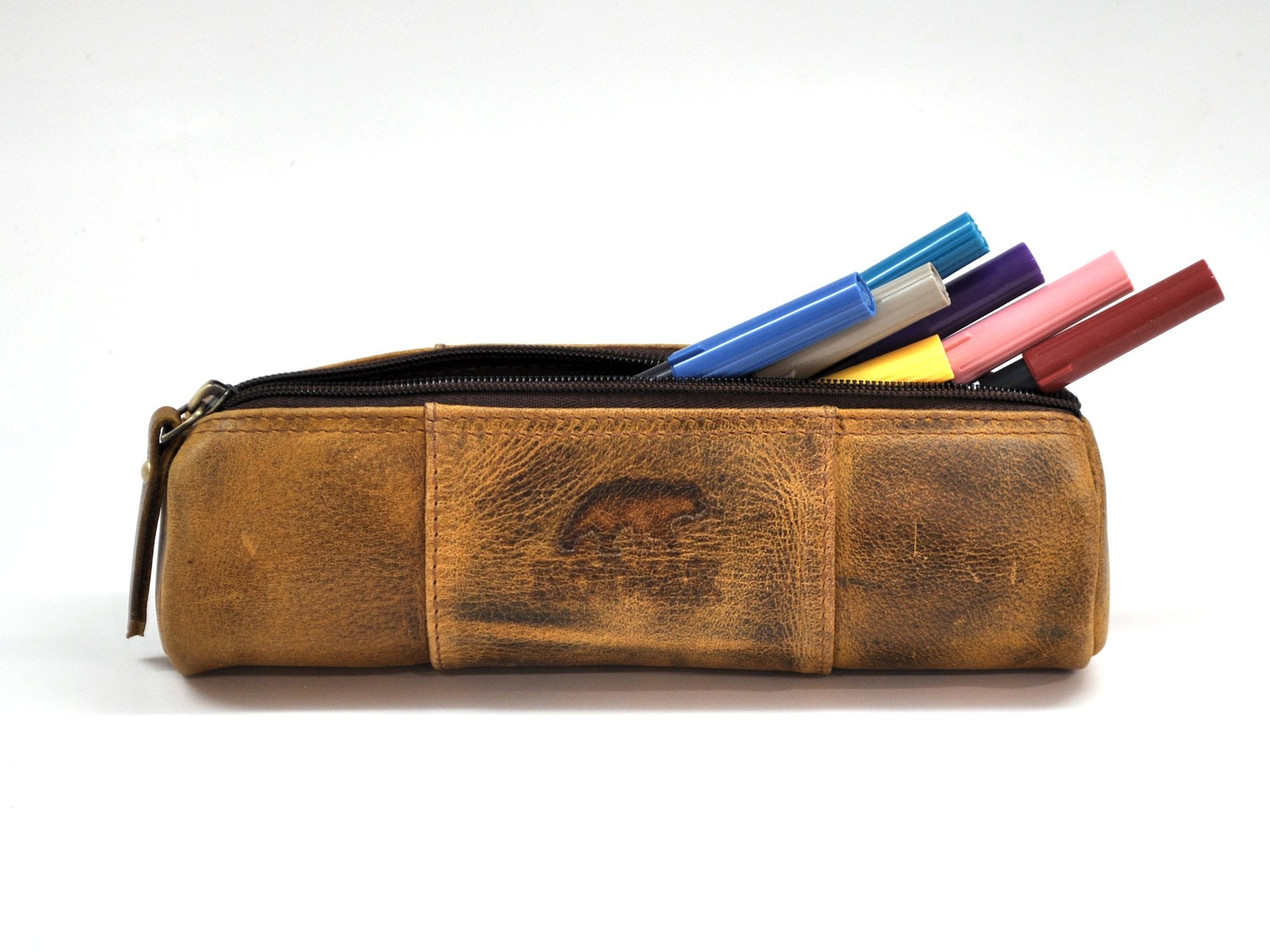 Charcoal Leather Pencil Case for Blackwing Pencils - Galen Leather