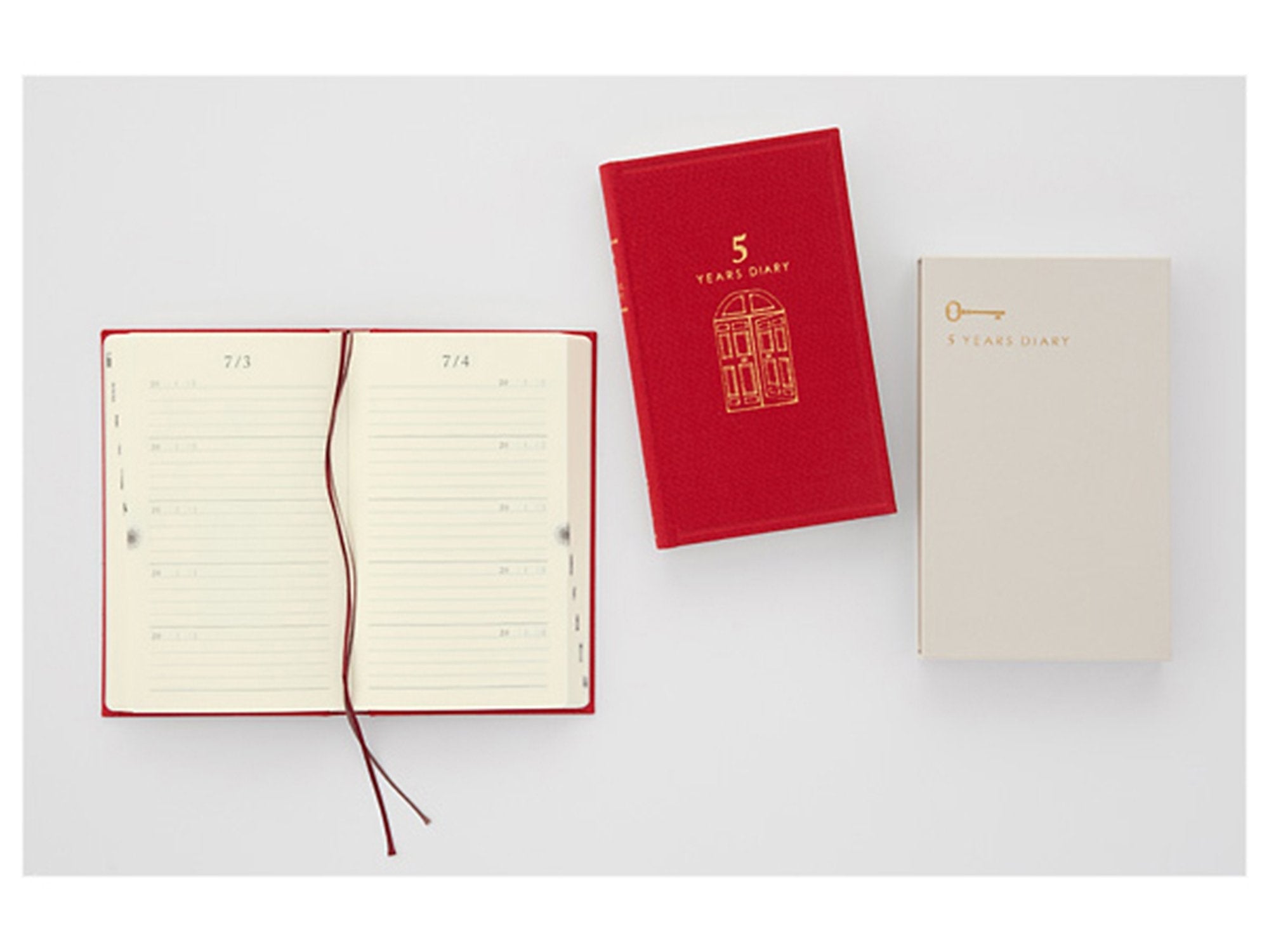 5-Year Diary Recycled Leather Red