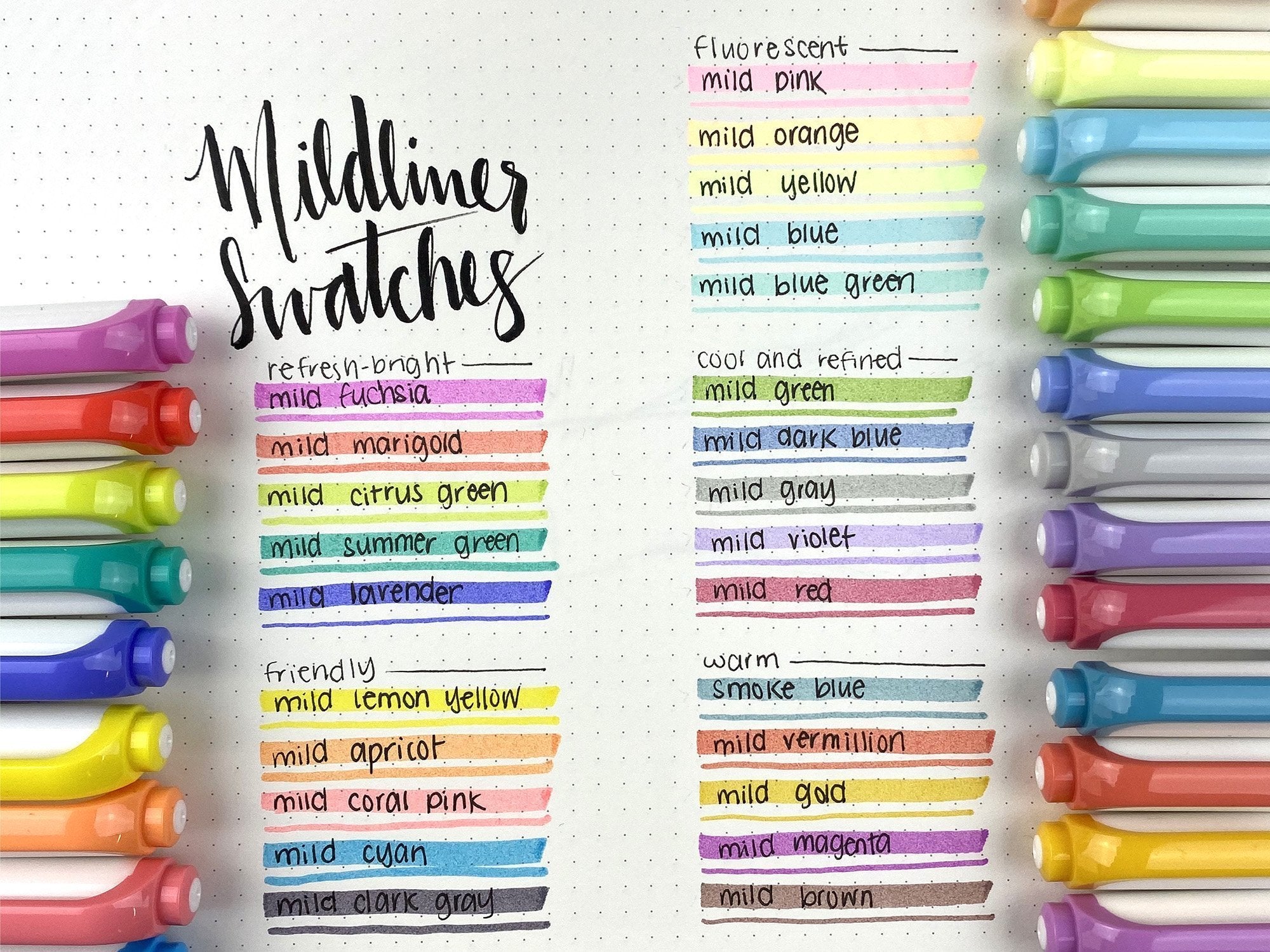  Zebra Mildliner highlighter pen set, 25 Pastel Color set  (Count) (Count) (Count) : Office Products