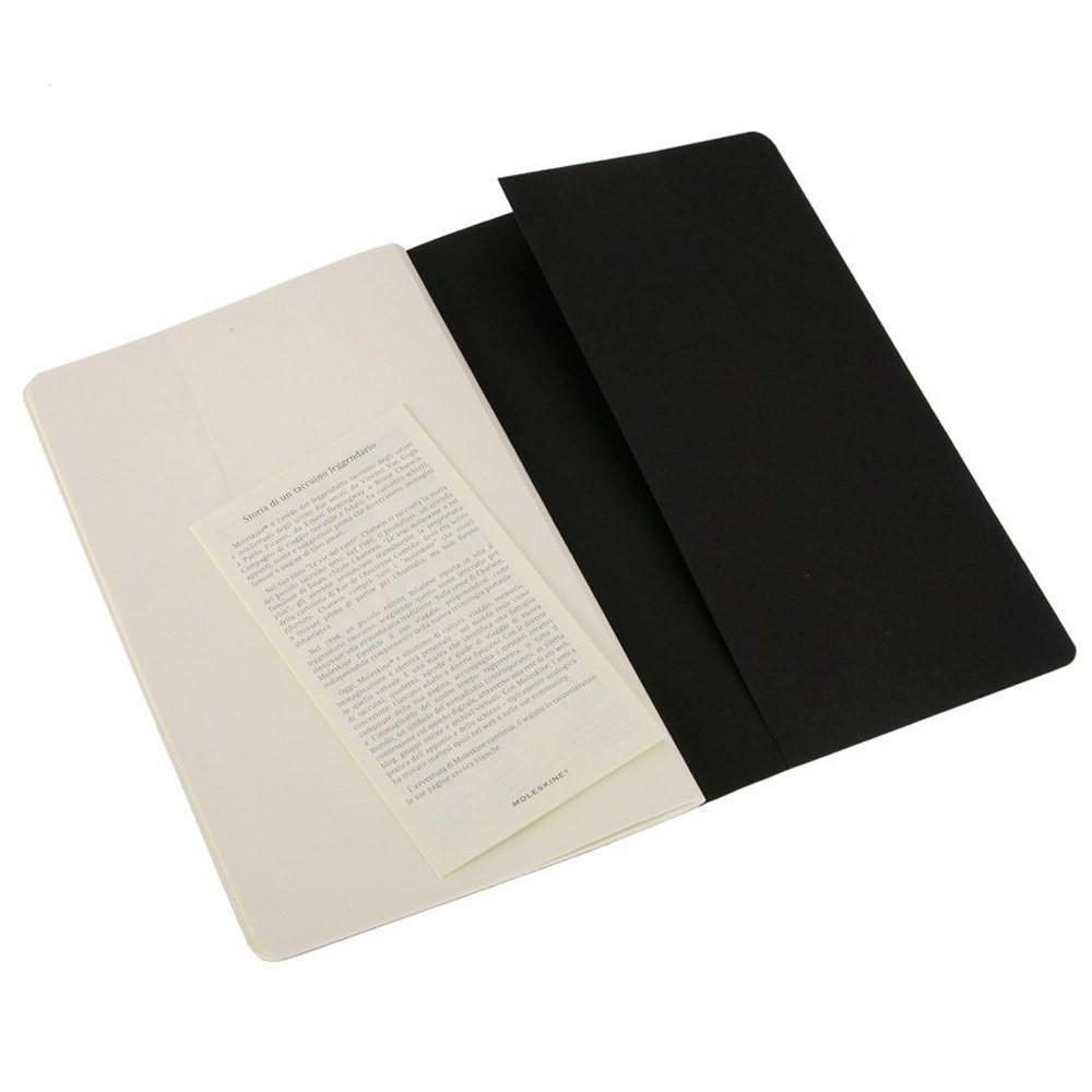 Moleskine Cahier Journals Notebooks L black spotted 3 pcs - QP319