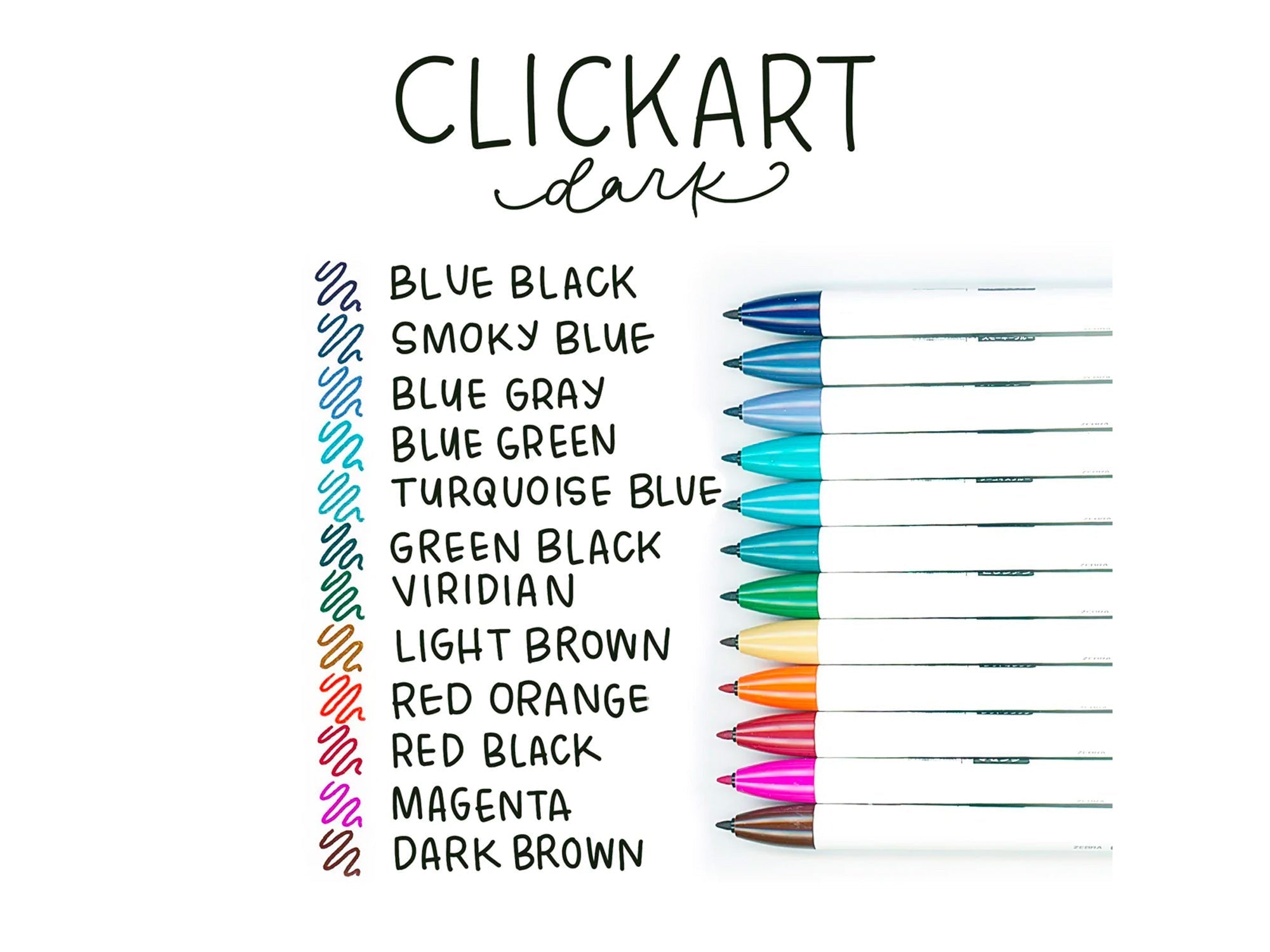 Zebra ClickArt Retractable Marker Pens Set of 12 - Standard – Jenni Bick  Custom Journals